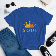 Load image into Gallery viewer, Women's Classic T-Shirt: Gold on Blue
