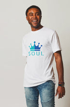 Load image into Gallery viewer, Men's Crisp White Tee: Blue