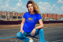 Load image into Gallery viewer, Women's Classic T-Shirt: Gold on Blue