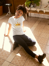 Load image into Gallery viewer, Women's Classic White Tee: Gold