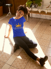 Load image into Gallery viewer, Women's Classic T-Shirt: Gold on Blue